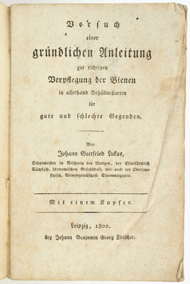 Lukas, Verpflegung der Bienen