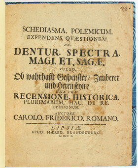 Romanus, Schediasma an magi et sagae. 1710