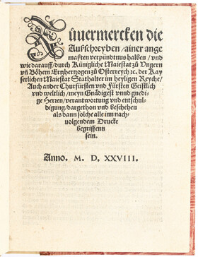 Zuvermercken die Außschreyben