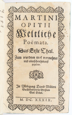 Opitz, Weltliche Poemata