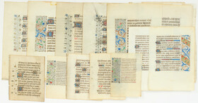 Stundenbuchblätter mit Bordüren. 18 Bll.