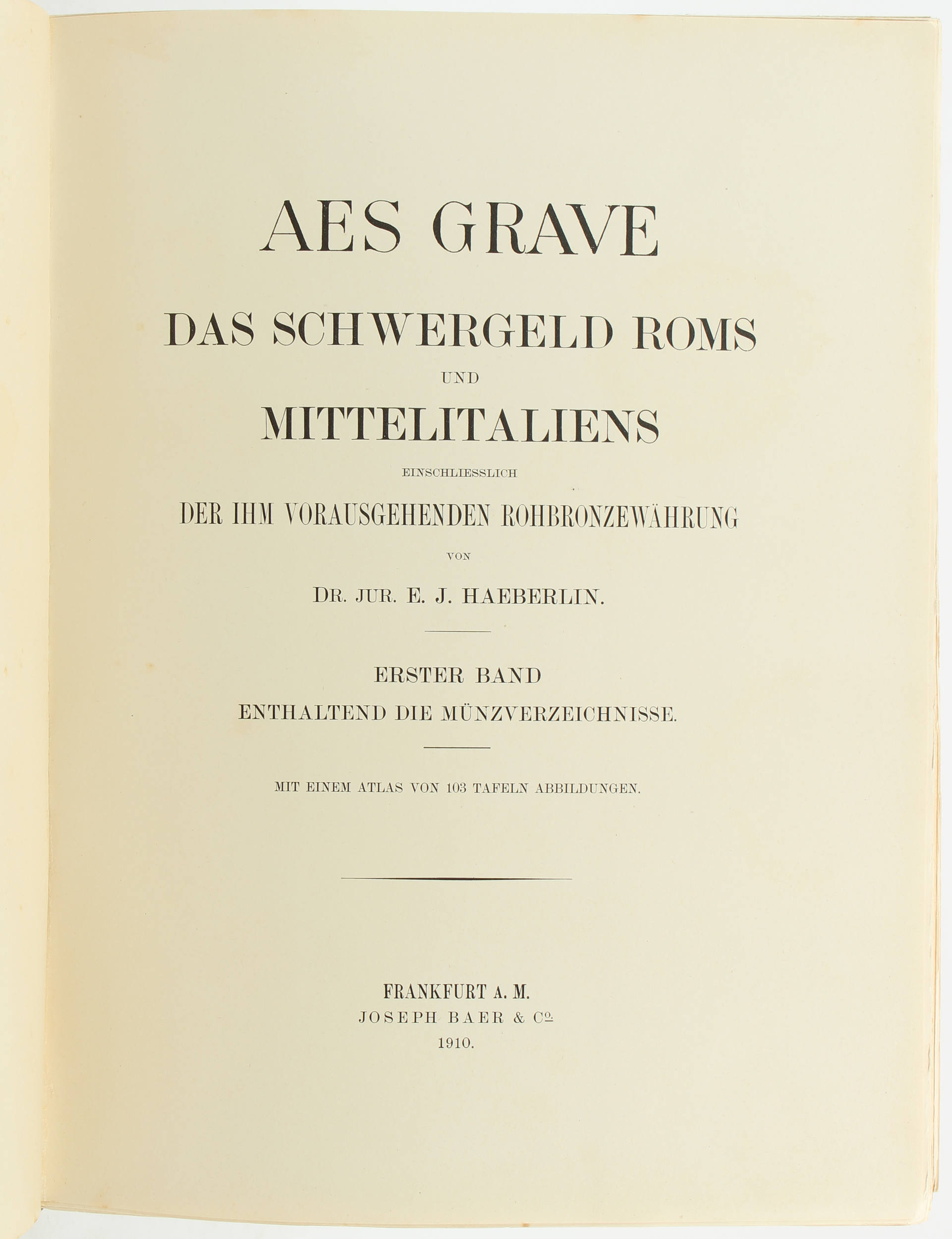 Haeberlin, Aes grave / 4 Bde.