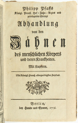 Pfaff, Abhandlung von den Zähnen