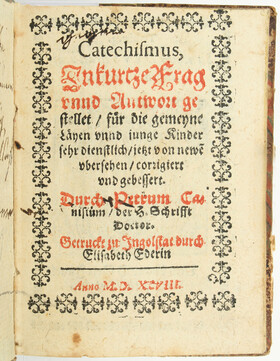 Canisius, Catechismus in kurtze Frag unnd Antwort. 1598