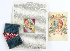 Breverl (Amulett) + Heiligenbild. 2 Teile