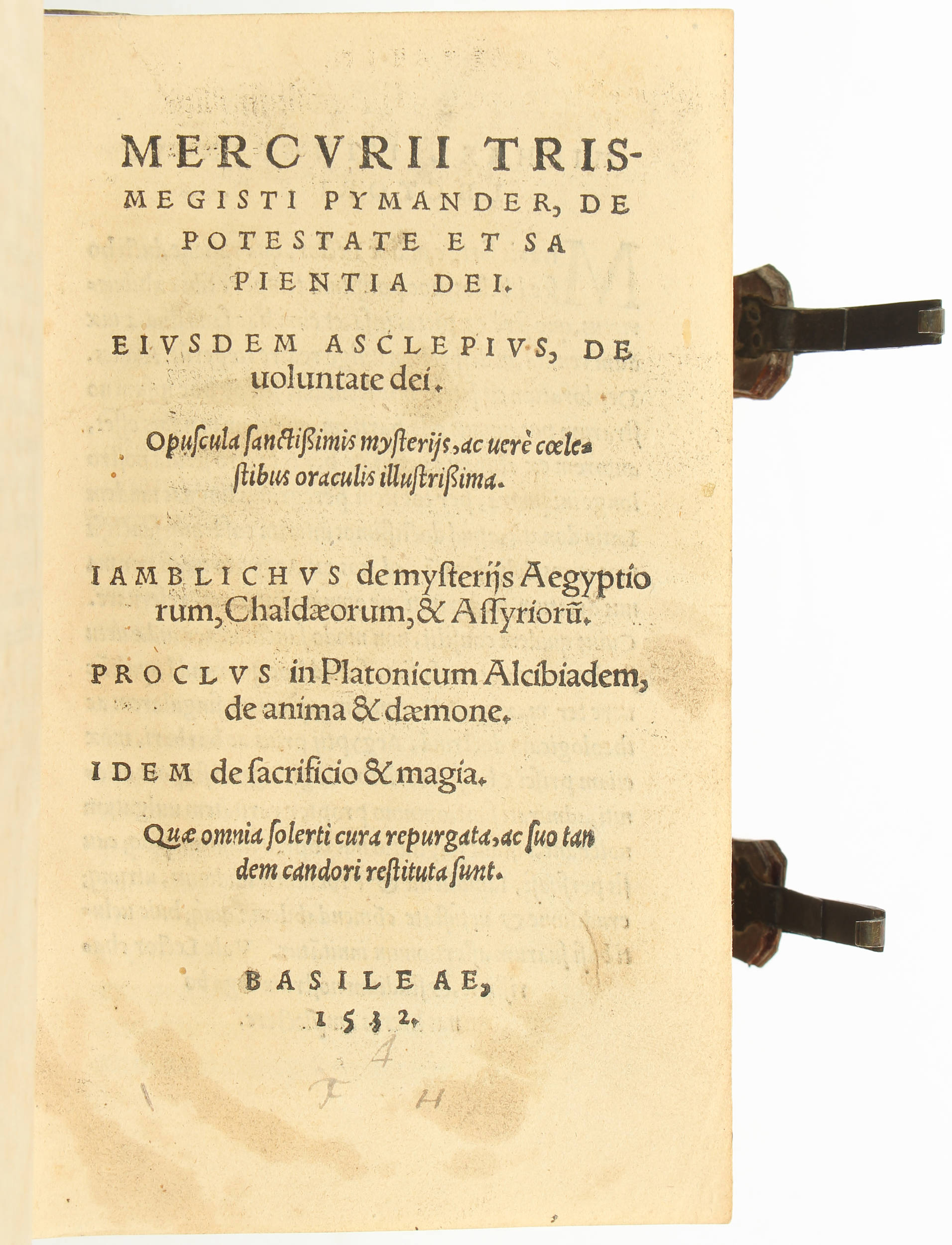 Hermes Trismegistus, Pymander + Tacitus, De situ Germaniae