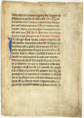 Missale. Einzelblatt mit Weihnachtsgeschichte. 15. Jh.