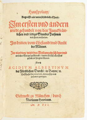 Albertinus, Haußpolicey