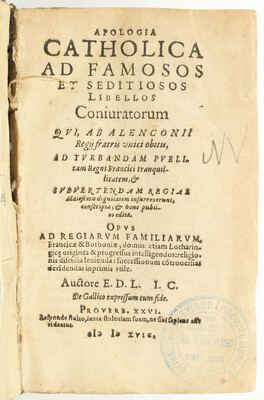 Belloy, Apologia catholica + 2 Beibde.