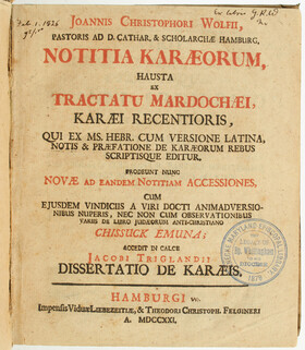 Wolf, Notitia Karaeorum