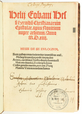 Eobanus Hessus, Heroidum epistolae. 1514