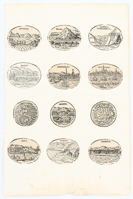 25 kl. anonyme Ansichten im Oval auf 2 Bll.