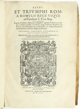 Panvinio, Fast et triumphi Romanorum.