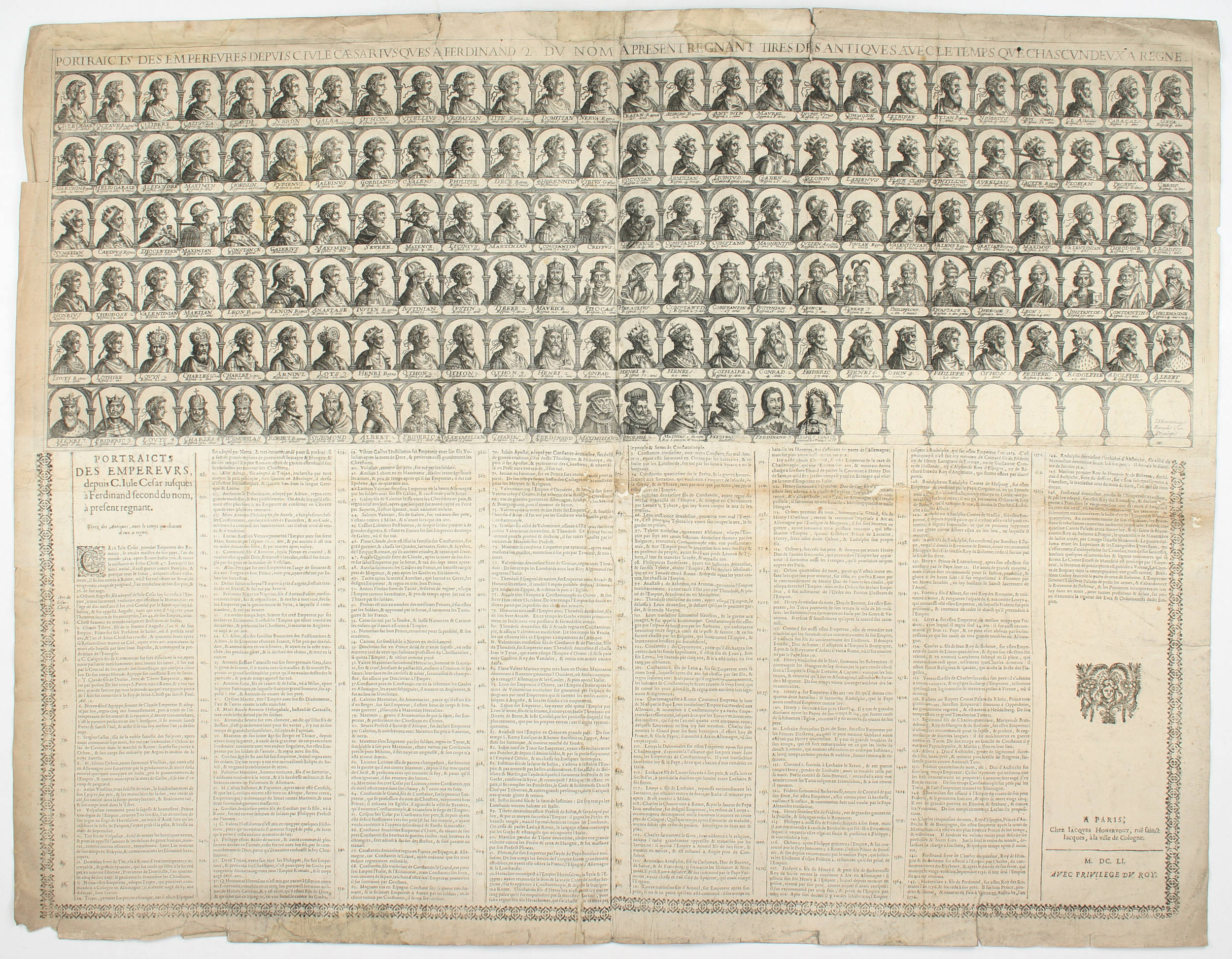 Portraicts des empereurs. Einblattdruck 1651