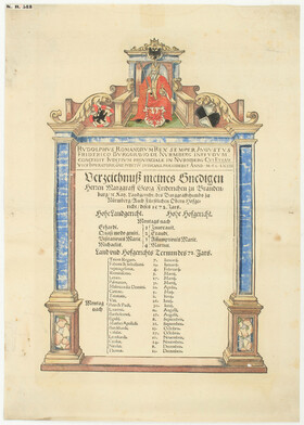 Verzeichnuß meines Gnedigen Herren Landgericht. Einblattdruck