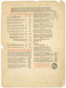 Almanach für Nürnberg auf 1489. Einblattdruck