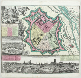 München. Plan-Prospekt. Seutter