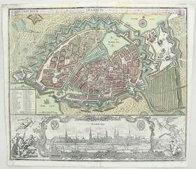 Hamburg. Plan-Prospekt. Seutter / 2 Bll.