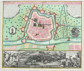 Trier. Plan-Prospekt. Seutter / 3 Bll.