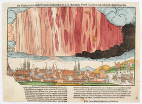 Ein Wunderbarlich Gesicht (Nordlicht). Einblattdruck 1560