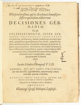 Coler, Decisiones Germaniae