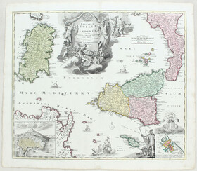 Sizilien mit Sardinien. Homann