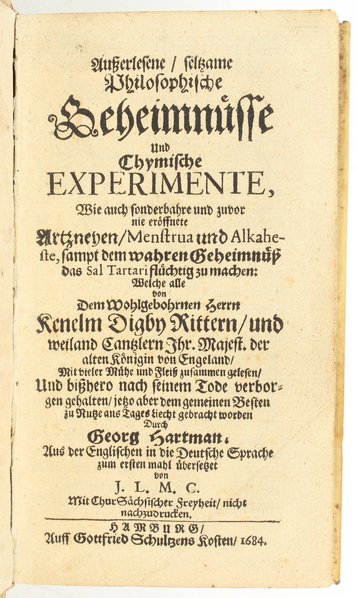 Digby, Außerlesene seltzame philosophische Geheimnüsse.
