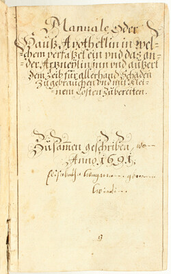 Manuale oder Hauß Apotheklin (1691)