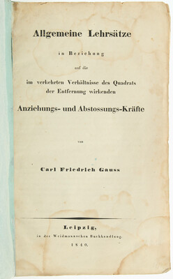 Gauss, Allgemeine Lehrsätze