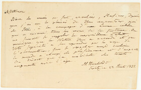 Humboldt, Eigenh. Billet