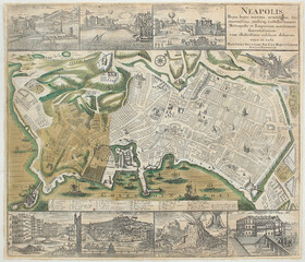 Neapel. Plan mit 7 kl. Ans. Seutter