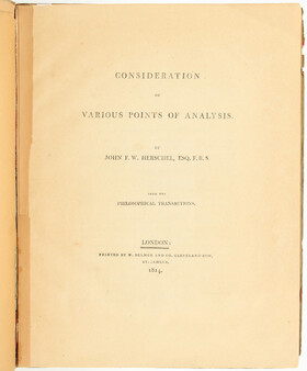 Herschel, Various Points of Analysis