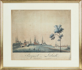 Lübeck. 2 Bll. anonyme Aquarelle. Ger.