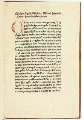 Rufinus Aquileiensis, Expositio in symbolum apostolorum. Köln 1472