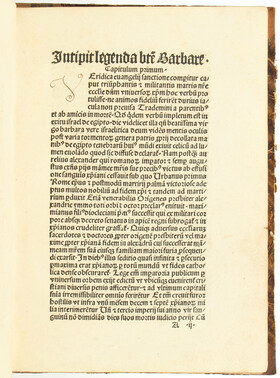 (Legenda Barbarae). Historia. Köln 1495