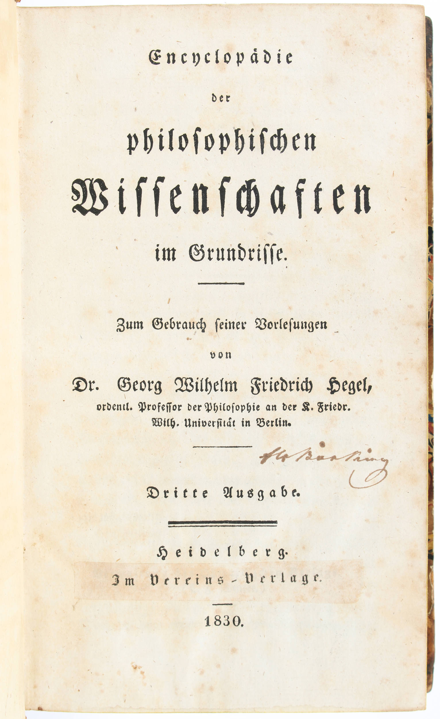 Hegel, Encyclopädie (3. A.)