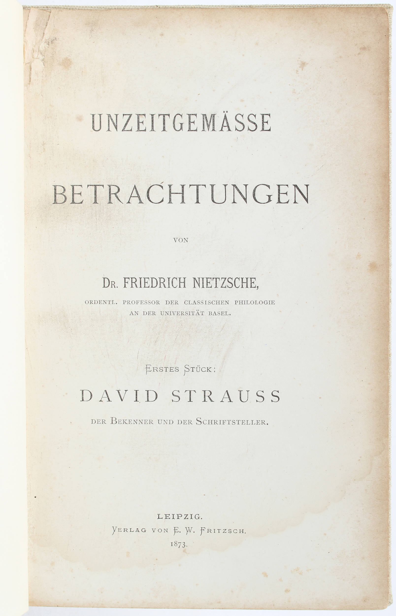 Nietzsche, Unzeitgemässe Betrachtungen / 4 Bde.