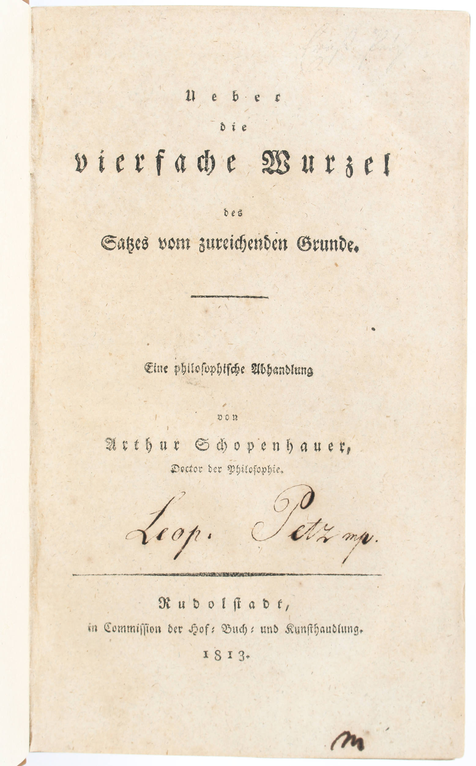 Schopenhauer, Ueber die vierfache Wurzel