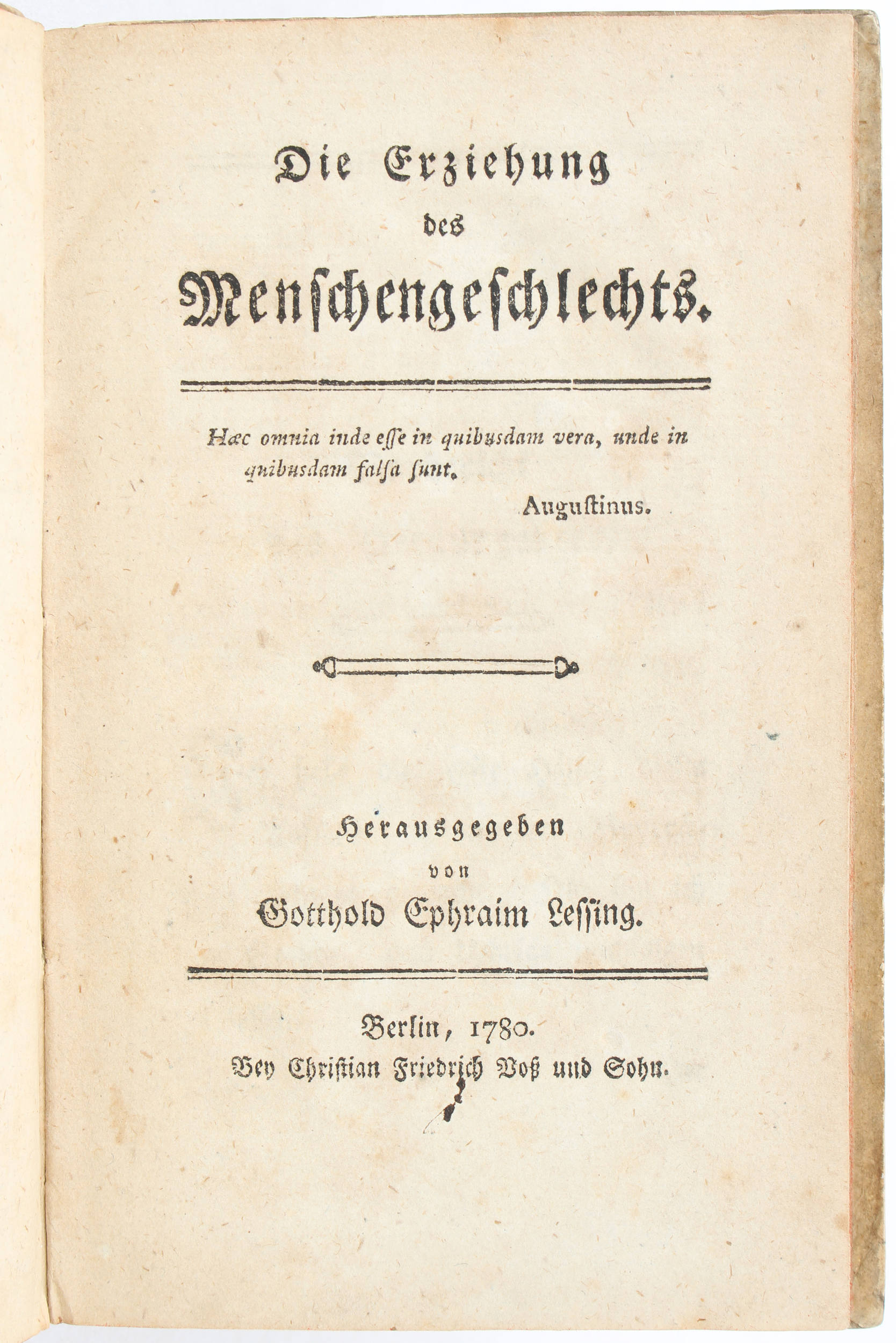 Lessing, Erziehung des Menschengeschlechts / 3 Bde.