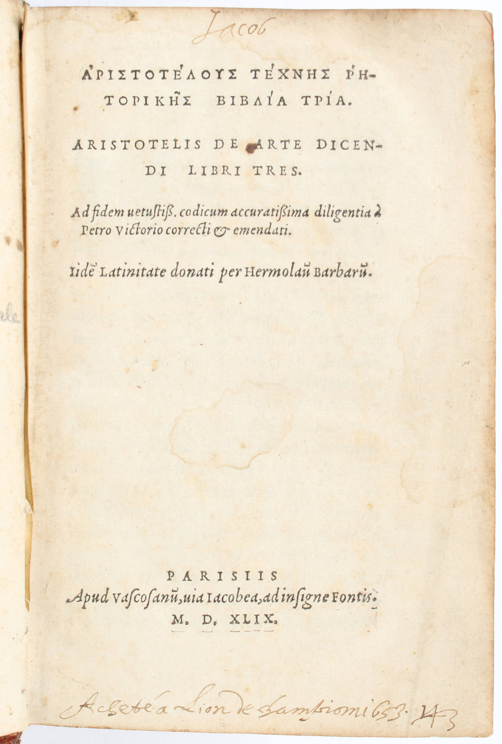 Aristoteles, Technes retorices. De arte dicendi