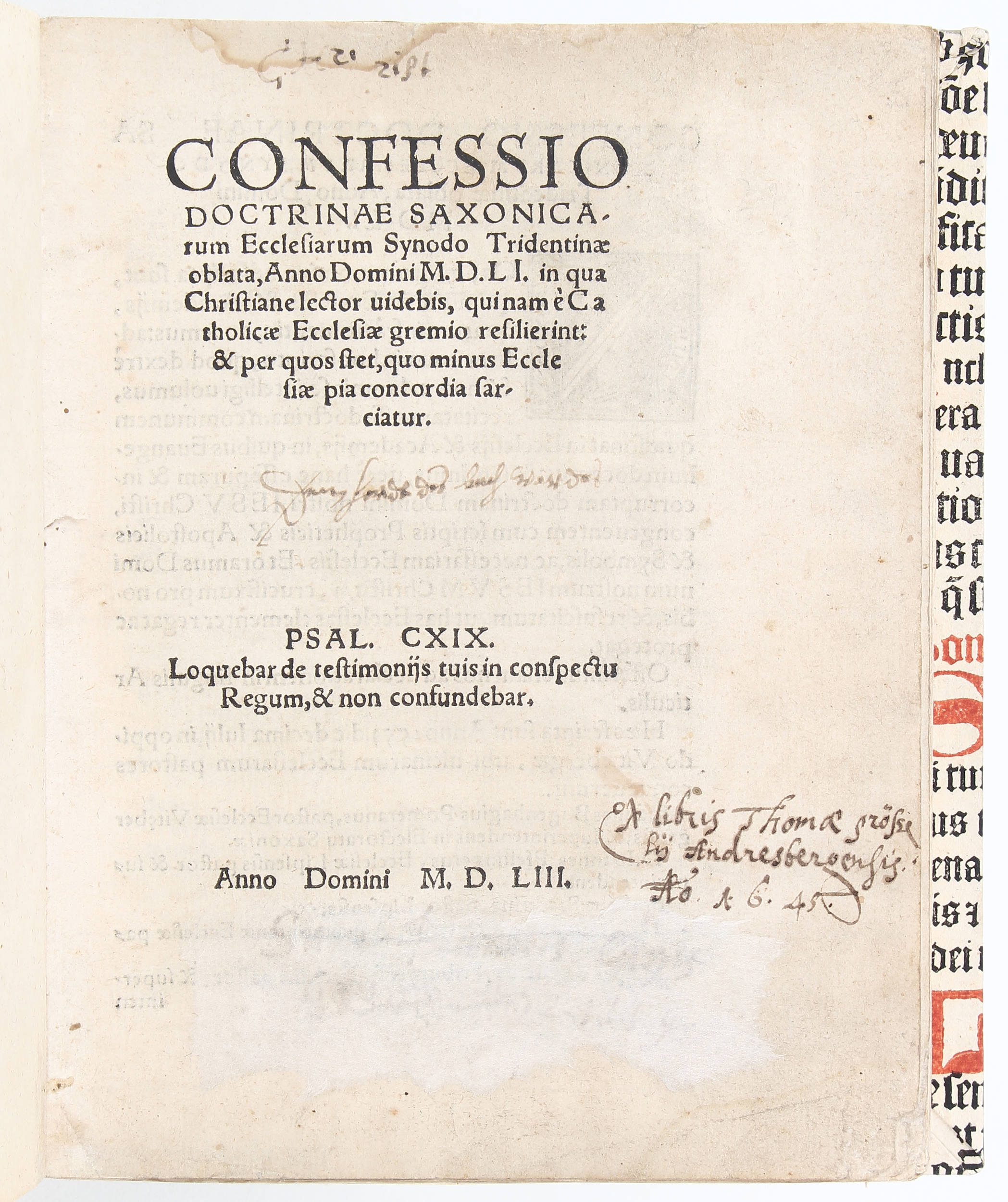 Confessio doctrinae u. Beiband Brenz Confessio