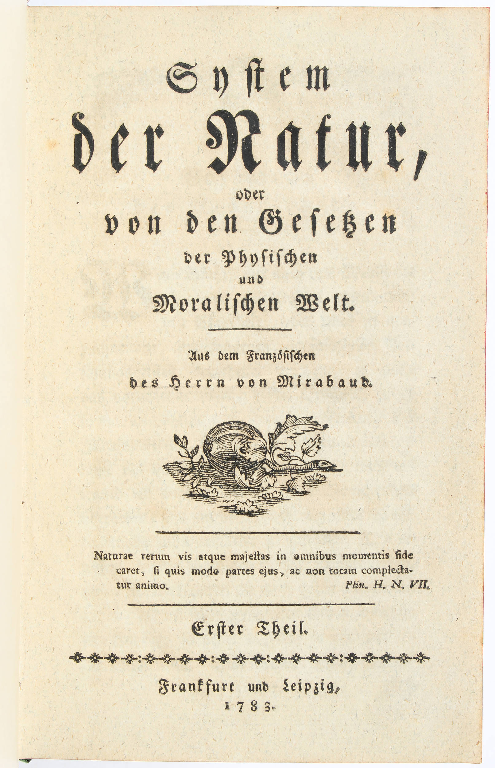 (Holbach), System der Natur / 5 Bde.