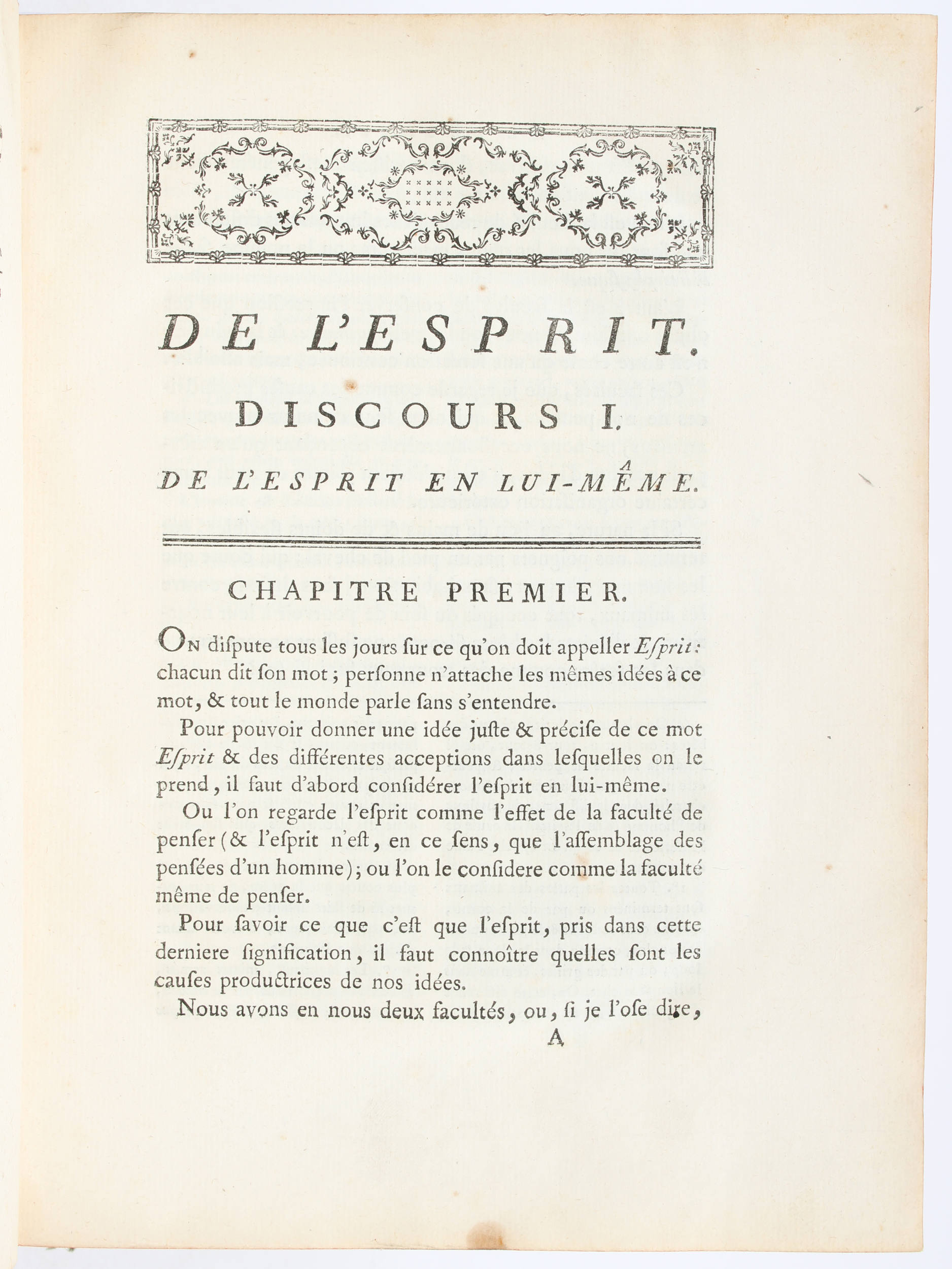 (Helvétius), De l'esprit. (Druckvariante)