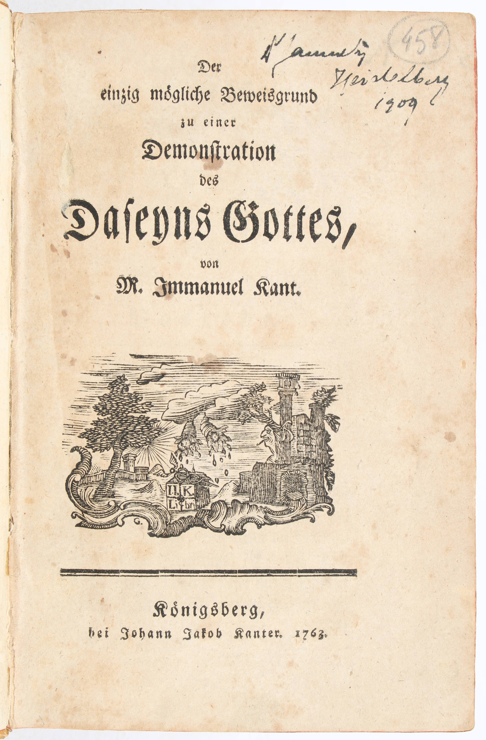 Kant, Demonstration des Daseyns Gottes / 3 Bde.
