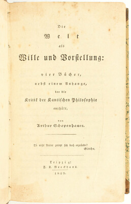 Schopenhauer, Die Welt als Wille und Vorstellung