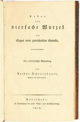 Schopenhauer, Ueber die vierfache Wurzel
