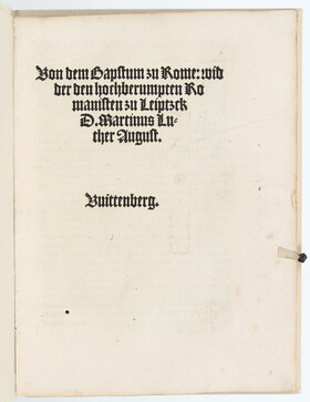 Luther, Von dem Bapstum zu Rome