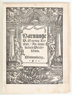 Luther, Warnunge an seine Deudschen + Beiband