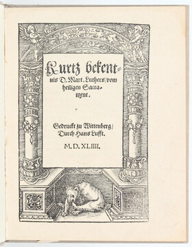 Luther, Bekenntnis vom heiligen Sakrament