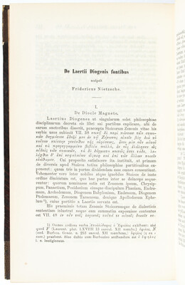 Nietzsche, 5 Aufsätze im Rheinischen Museum. 5 Bde.